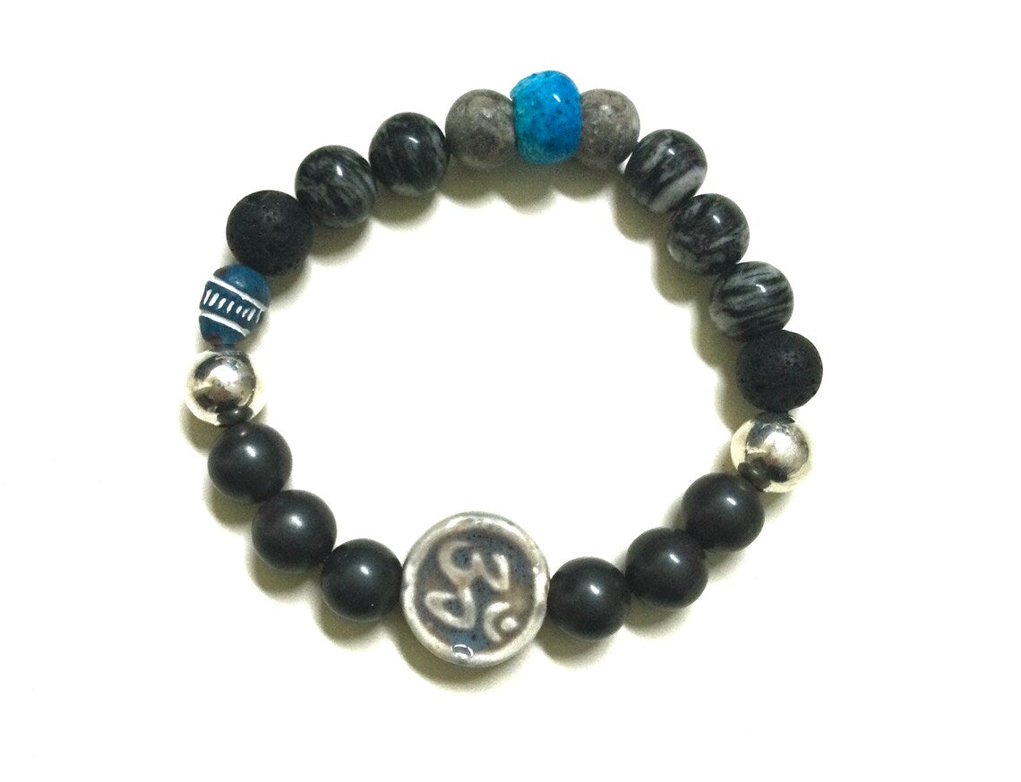 Rumi, Spiritual Chakra Mens Bracelet / light