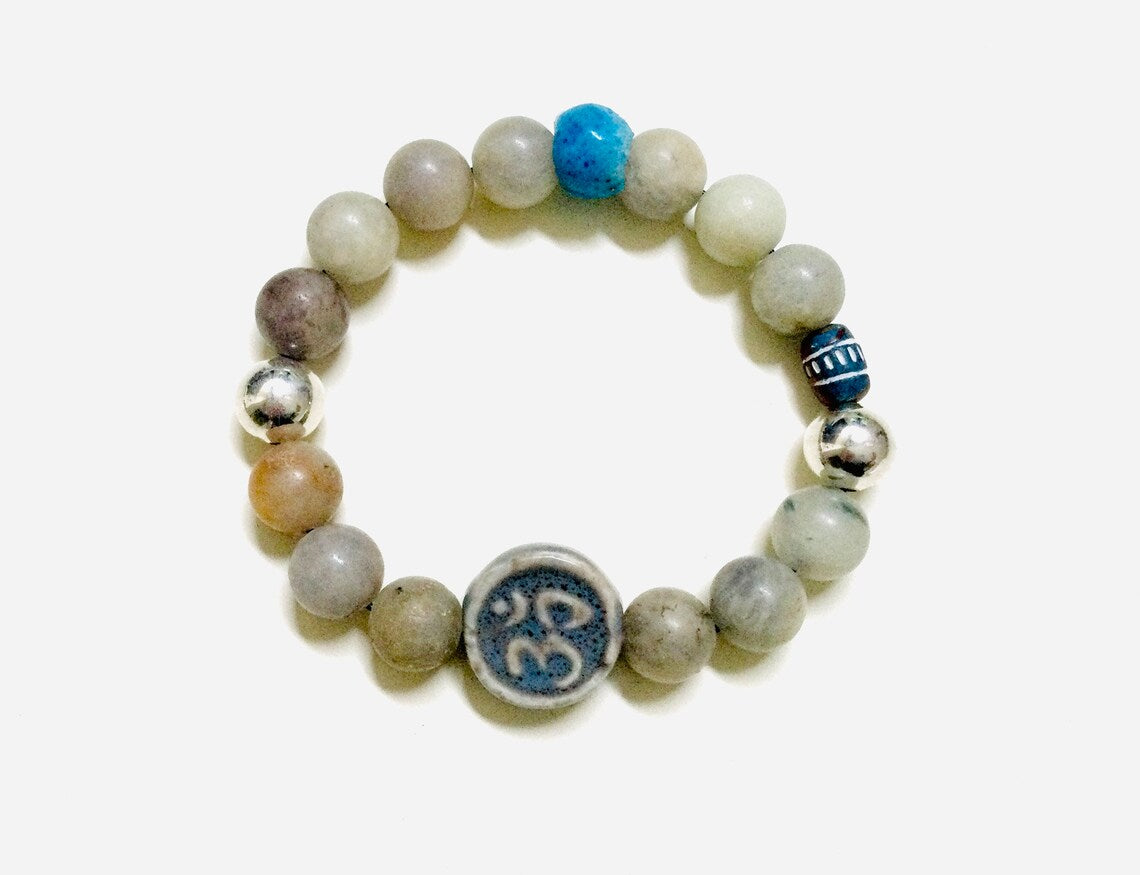 Rumi, Spiritual Chakra Mens Bracelet / light