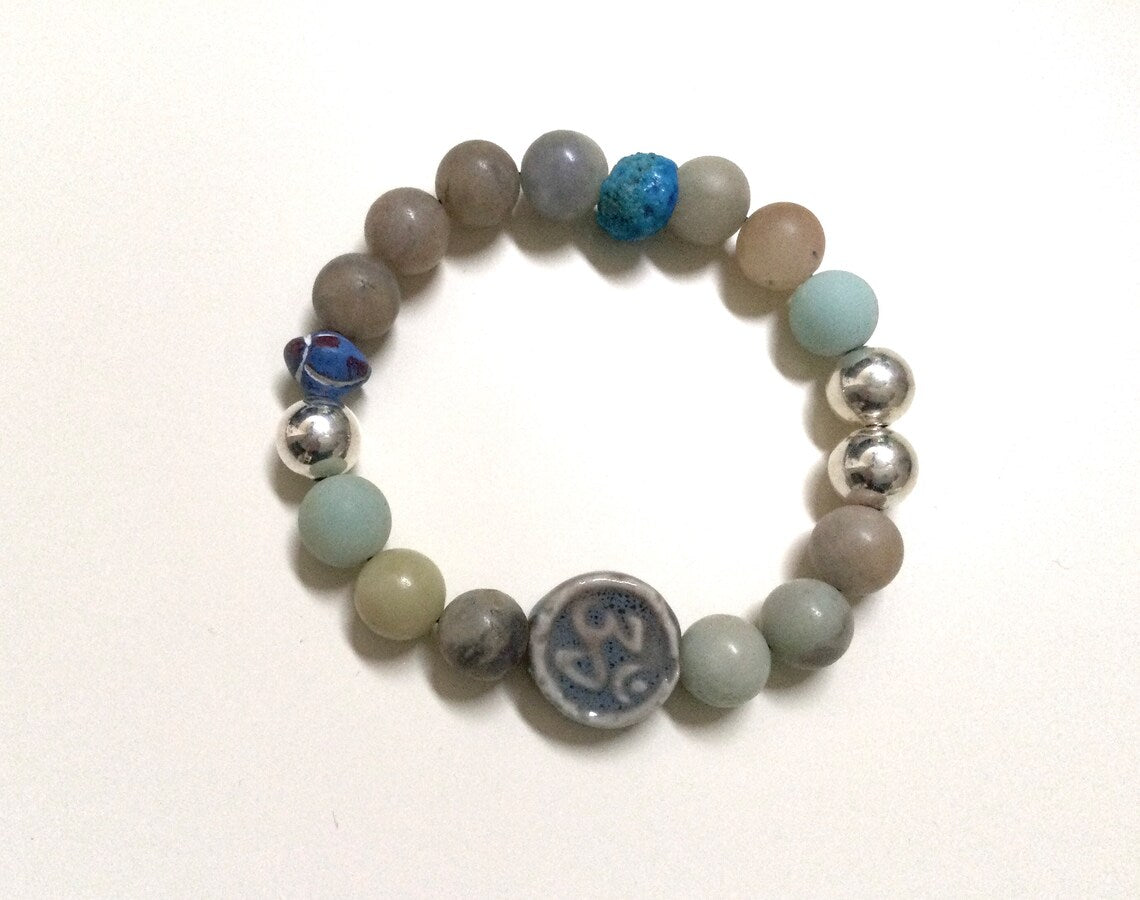 Rumi, Spiritual Chakra Mens Bracelet / light